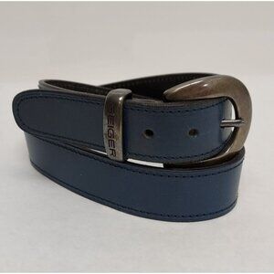 Geiger Leather Belt Women’s Small EU 38 Brass Buckle Blue Austria 28"-31" Waist